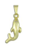 Pingente folheado a ouro em forma de golfinho.